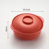Cazuela para el hogar Tazón para fideos de dormitorio estudiantil Polvo de caracol Malatang Tazón rayado de PP Olla de comedor Tazón para bibimbap