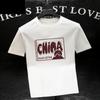 Camiseta de Algodão Puro Manga Curta Gola Redonda Estampada Pesada Masculina Estilo Coreano Marca Tendência Solta Tamanho Grande Camiseta Estilo Ins Camiseta Básica