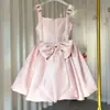 Vestido de Princesa Rosa de Satén con Tirantes Finos para Niñas Transfronterizo Europeo y Americano, Bata de Gasa Esponjosa Infantil, Disfraz de Performance para Cumpleaños