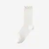 Calcetines de algodón finos de verano para mujer, de caña media, malla transpirable, resistentes al olor, con bordes plisados, calcetines postparto al por mayor
