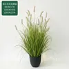 Planta en maceta de hierba de cola de perro artificial corta transfronteriza, oruga, paisajismo de plantas pequeñas, adornos decorativos para sala de estar, paisaje de plantas verdes artificiales