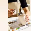 Taza térmica de acero inoxidable 304 muy elegante, vaso de agua simple estilo japonés para estudiantes, taza para leche de soja y leche, taza de viaje portátil
