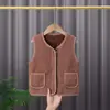 Colete de Pele de Cordeiro Infantil Colete Quente de Outono e Inverno para Bebês Meninos e Meninas Colete Quente Colete para Bebê Estudante Colete