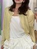 Cardigan de Tricô Leve Slimming Protetor Solar Novo Estilo Verão Manga Longa Gola Redonda Ombro Caído Cor Sólida Jaqueta Solta Respirável para Mulheres