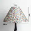 Pantalla de Lino Plisado Pastoral Floral Retro para Lámpara de Piso Colgante de Mesita de Noche de Dormitorio Hotel Accesorios