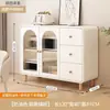 Aparador moderno minimalista estilo creme para cozinha de casa, armário integrado de parede, adega para sala de estar, armário de armazenamento