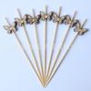 Arte Bambú Adhesivo Desechable Adhesivo Decorativo Mariposa de Madera Hermoso Palillo de Dientes Celebridad de Internet Adhesivo para Cóctel Paquete de 100