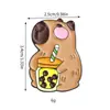 Broche Caricatura Capibara Lindo Animalito Insignia de Metal Capibara Esmalte Bidimensional Insignia de Decoración para Ropa