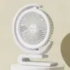 Ventilador para Escritorio del Hogar y la Oficina, Recargable por USB, Ventilador de Circulación de Alta Potencia Eólica, Luz Ambiental, Lámpara de Luna Eléctrica