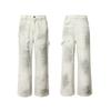 Restarall estilo terra de descarte retrô americano cor spray pesada calça overall solta antiga masculina e feminina calça de lenhador RK12