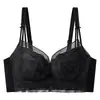 Sujetador push-up para senos pequeños con copa de palma, sin varillas, soporte lateral, sujetador de encaje, sujetador ajustable engrosado para mujer