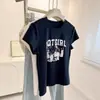Camiseta de Algodón Puro con Estampado Juvenil Estilo Retro, Cuello Redondo, Manga Corta para Mujer, Nuevo Top Ajustado Estilo Americano de Verano