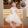 Vestido de Menina Vestido Anfitriã Vestido de Noite Estilo Ocidental Vestido Infantil de Filha Vestido de Princesa Vestido para Florista Performance de Piano Coro