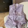 Nuevo Chaleco sin Mangas Bordado con Hebilla Estilo Chino Cuello Vertical Chaleco para Mujer Verano Nuevo Fresco de Hada Estilo Chino Top Apilado