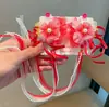 Novo Grampo de Cabelo Hanfu Estilo Chinês para Meninas, Acessório de Cabelo Infantil com Flores de Estilo Antigo, Franjas e Pérolas, Doce e Retrô