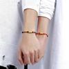 Pulseira corajosa banhada a ouro latão joia imitação ouro este ano de vida presente para casal pulseira de corda vermelha com contas de ouro tecida à mão