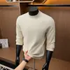 Nova camada base de fleece dupla face para outono e inverno, gola alta, masculina, versátil, moda, espessa, quente, manga longa