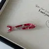 Presilha de Cabelo Pequena Pato Bico de Peixe Padrão Acetato Doce 2025 Novo Acessório de Cabelo Design de Nicho Presilha para Franja