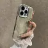 Textura de Cuero Denim Electrochapado Adecuado para Funda de Teléfono Móvil Apple 17Promax Piel Táctil Todo Incluido Agujero Grande Funda Protectora Iphone16