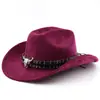 Chapéu de Cowboy Western Clássico de Camurça para Homens e Mulheres, Chapéu para Viagem ao Ar Livre, Chapéu Estilo Étnico com Aba Enrolada, Chapéu de Feltro