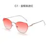 Nuevas Gafas de Sol Irregulares Personalizadas Europeas y Americanas, Gafas de Metal a la Moda, Gafas de Sol de Estilo Literario para Hombre, Fotografía Callejera para Mujer, Gama Alta