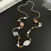 Colar Longo Vintage Irregular para Mulheres, Sensação de Alto Padrão, Corrente para Suéter de Luxo Leve de Nicho, Acessórios de Contas Versáteis Mallard para Mulheres