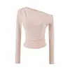 Vestido de un hombro descubierto 2026 nuevo estilo francés de alta gama de un solo hombro para mujer, corte ajustado, que revela la cintura, sexy, conjunto de dos piezas