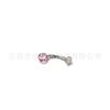 F136 titanio tres garras bola circón ombliguera plana anillo para ombligo aleación de titanio G23 joyería para perforación suspensión ombliguera