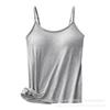 Camisola Longa de Comércio Exterior com Bojos, Costas Bonitas, Roupa Íntima Modal Tudo-em-Um, Tomara-que-caia, Base Envolvente no Peito, Pode Ser Usada por Fora