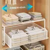 Prateleira Divisória de Guarda-Roupa, Prateleira Extensível para Armário de Quarto, Rack de Armazenamento Doméstico para Roupas e Itens Diversos