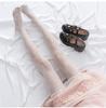 Medias sexys de verano huecas con pedrería, medias negras con letras, talla grande europea y americana, tentación, calcetines de red con lazo de Instagram
