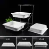 Prato de Frutas de Múltiplas Camadas Bandeja de Sobremesa e Bolo de Melamina com Tampa Suporte de Exibição de Alimentos para Buffet Multifuncional de Três Camadas