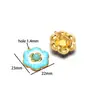 Suministro Exclusivo Transfronterizo de Acero Inoxidable Color Dorado Flor de Cinco Pétalos Colgante de Piedra Preciosa Accesorios para Collares Pulseras Joyería Venta al por Mayor