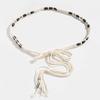 Cinturón bohemio de estilo étnico, cinturón de concha con cuentas de madera, cinturón fino para mujer, estilo informal festivo, cinturón de cintura con cuerda.
