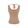 Camisola de tiras con escote halter, estilo dos piezas falso, ajustada, para mujer, verano, nuevo estilo americano, bloque de color, top corto