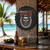 Letrero de hojalata con elemento de corte de pelo de calavera para pared de fondo de salón de peluquería para hombres, letrero de metal 35/40 cm, artesanía de metal