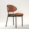Cadeira de Jantar Minimalista Estilo Italiano, Cadeira Moderna Simples com Encosto, Cadeira de Escritório de Madeira Maciça de Luxo Leve, Cadeira de Reunião Estilo Meados do Século com Estofamento em Couro