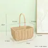 Mini Cesta de Piquenique, Cesta de Vegetais Trançada em Vime e Rattan, Cesta de Armazenamento de Bolsa, Cesta de Flores, Cesta de Mão, Cesta de Flores para Adereço de Foto
