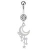 Transfronterizo nuevo acero inoxidable diamante mariposa luna estrella de cinco puntas amor cara sonriente cadena larga perforada comercio exterior al por mayor
