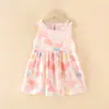 Ropa de Verano para Niñas 2026 Nuevo Estilo Vestido Camisola Vestido de Algodón y Seda para Bebé Vestido Floral para Niños Vestido para Niños