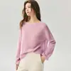 Suéter GNC 25% Seda de Morera 75% Cachemira para Mujer, de un Hombro, Holgado y Relajado, Suéter Base de Punto