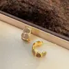 Pendientes de Aguja de Plata Estilo Retro de Hong Kong de Alta Gama Color Maillard Pendientes de Mujer para el Trabajo Estilo Artístico Elegantes de Lujo Ligero