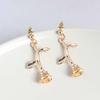 Versión coreana de pendientes vintage exquisitos de rosa AliExpress ebay Pendientes de ramas florales hojas de moda