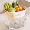 Cesta coladora grande de doble capa engrosada para fregadero de cocina, bandeja para frutas para uso doméstico, cesta coladora de agua para mesa de café en la sala de estar