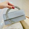 Nova Bolsa de Jantar Transfronteiriça, Bolsa de Cetim Brilhante com Lantejoulas e Diamantes, Bolsa de Mão, Bolsa de Mão, Bolsa Feminina Cravejada de Diamantes, Bolsa Transversal, De Alta Qualidade