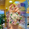 Chaveiro Pingente Criativo Espelho de Maquiagem em Formato de Coração Cravejado com Diamantes, Acessório de Bolsa da Moda, Pequeno Presente para Casais Venda por Atacado