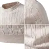 Suéter ajustado de estilo coreano para comercio exterior transfronterizo, jersey casual de cuello redondo, camiseta base fina de punto trenzado para otoño e invierno, top de punto para hombre