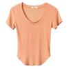 Coreia do Sul Dongdaemun Sexy Pure Desire Figura Decote em U Gola alta Revelador de peito Grande Slim-fit Slimming Camiseta de manga curta Top para mulheres