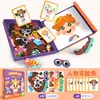 Adesivos Magnéticos de Vestir Temu Transfronteiriços Brinquedos DIY de Troca de Rosto de Personagem para 3-6 Anos Conjunto de Jogo de Quebra-Cabeça Magnético para Educação Infantil