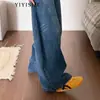 Jeans Lavados Americanos Scimitar para Mujer Otoño 2025 Nuevo Cintura Alta Sueltos Adelgazantes Rectos Pantalones de Guadaña